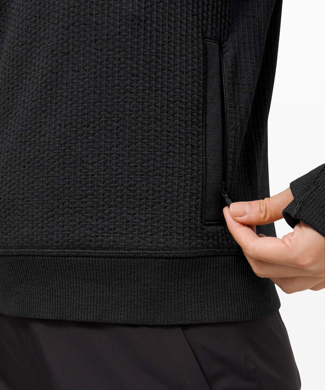 Lululemon Engineered Warmth Half Zip - Black / Black - lulu fanatics