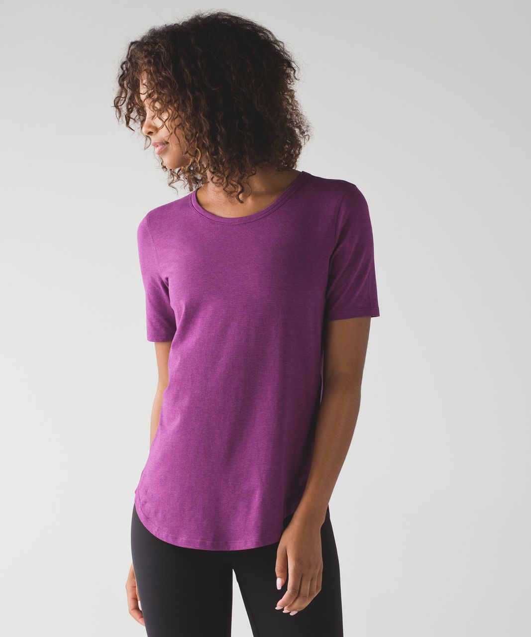 Lululemon Love Tee Short Sleeve Crew - Heathered Chilled Grape