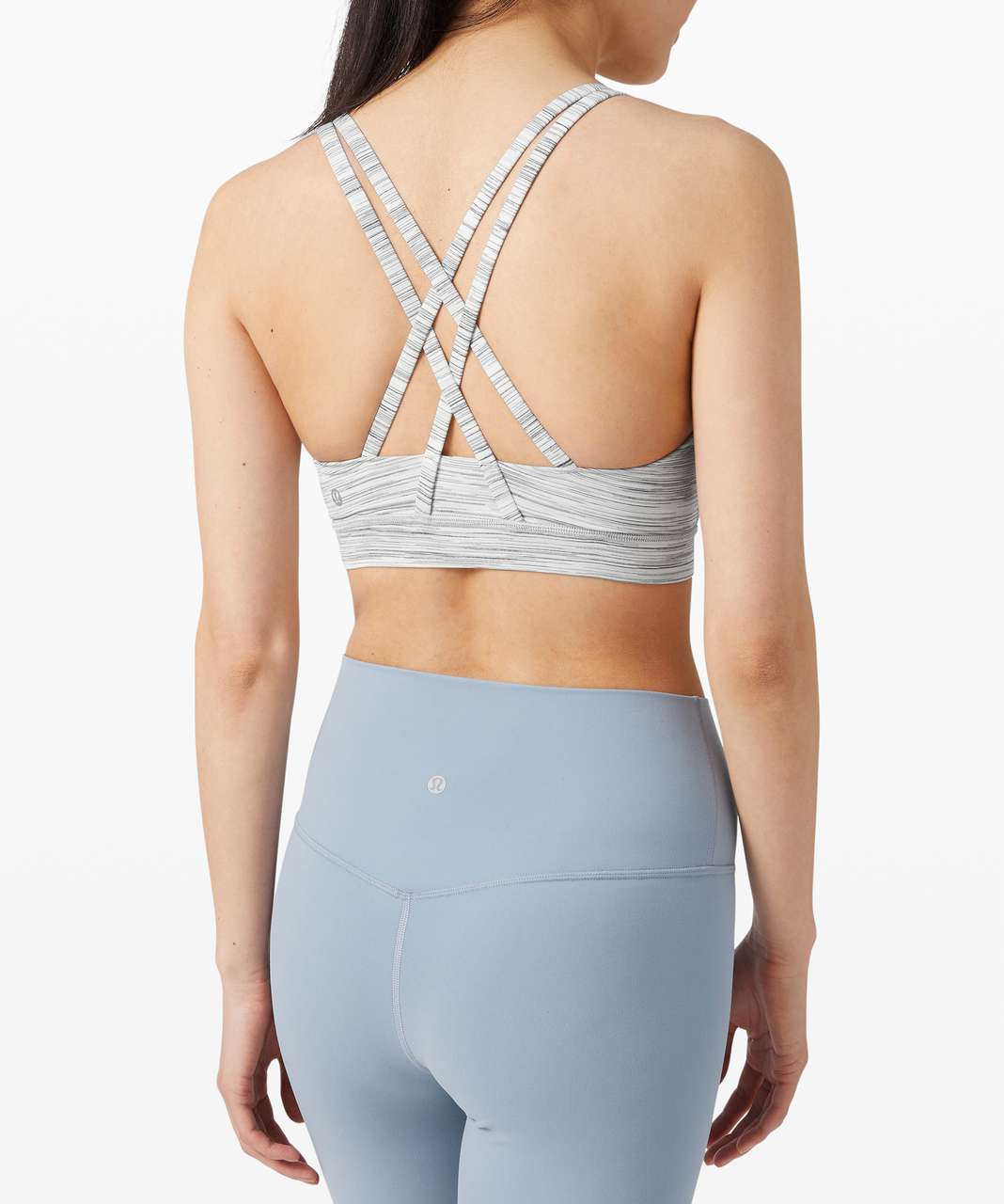 NWT Lululemon Women's Energy Bra Ombre Melange Space Dye Camo White Silver  4