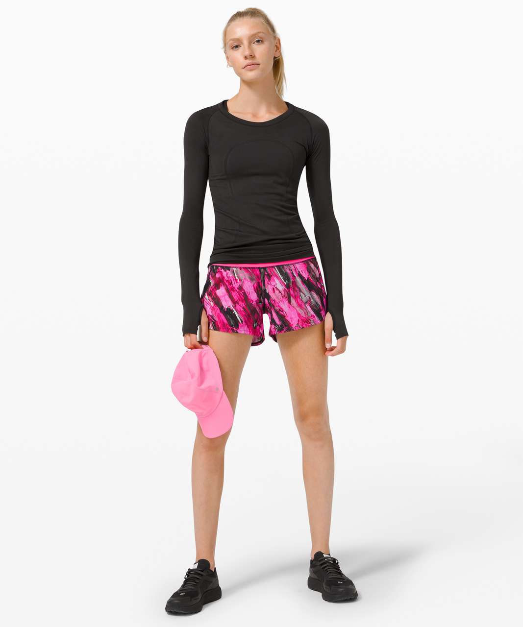 Lululemon Speed Up Short Long *4" Updated Fit - Incentive Refresh Multi / Pink Highlight