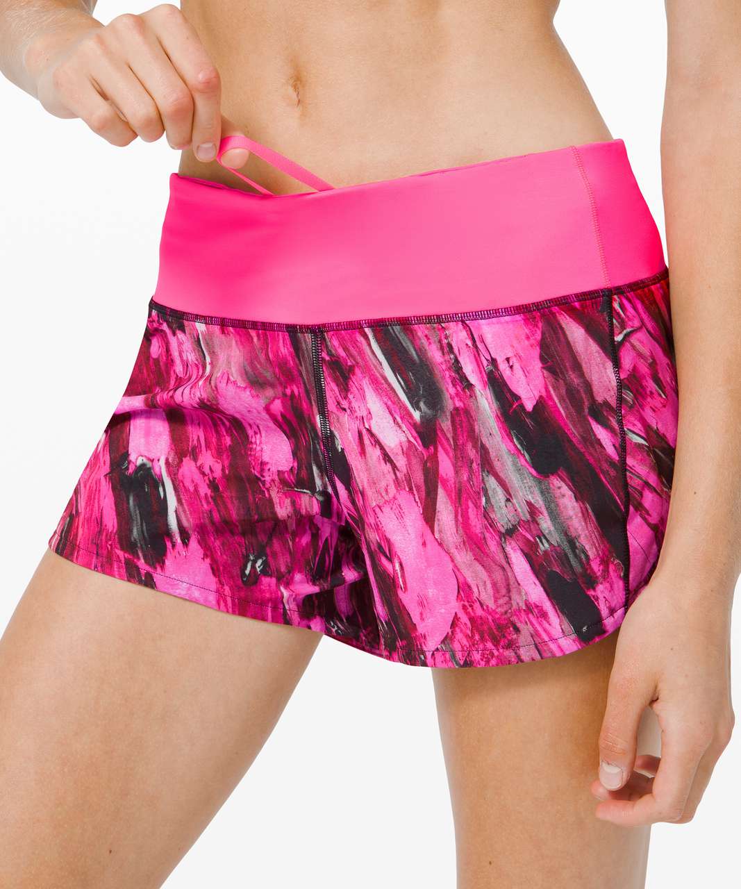 Lululemon Speed Up Short Long *4" Updated Fit - Incentive Refresh Multi / Pink Highlight