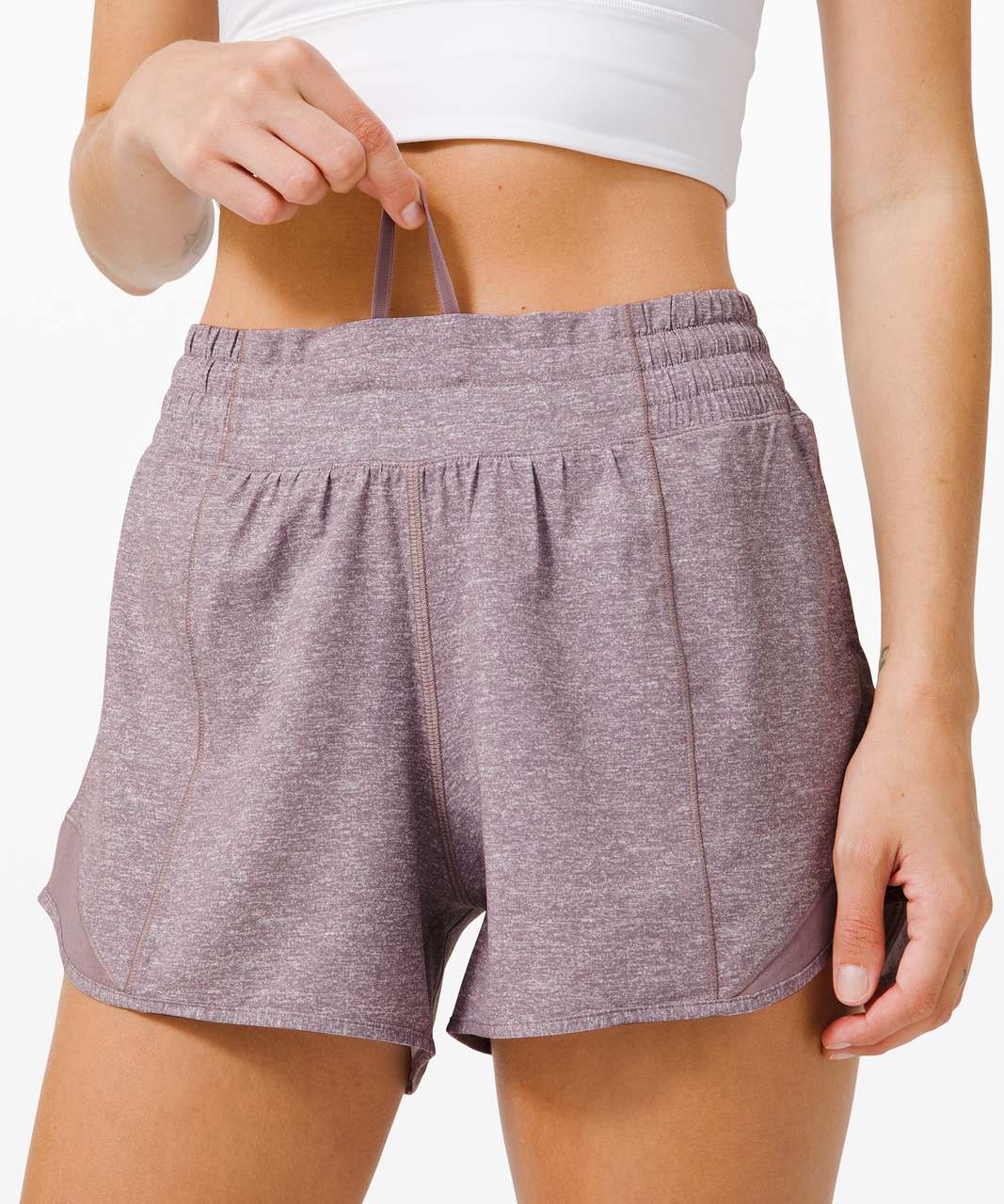 Lululemon Hotty Hot Short *High-Rise Long 4" - Heather Lux Multi Violet Verbana