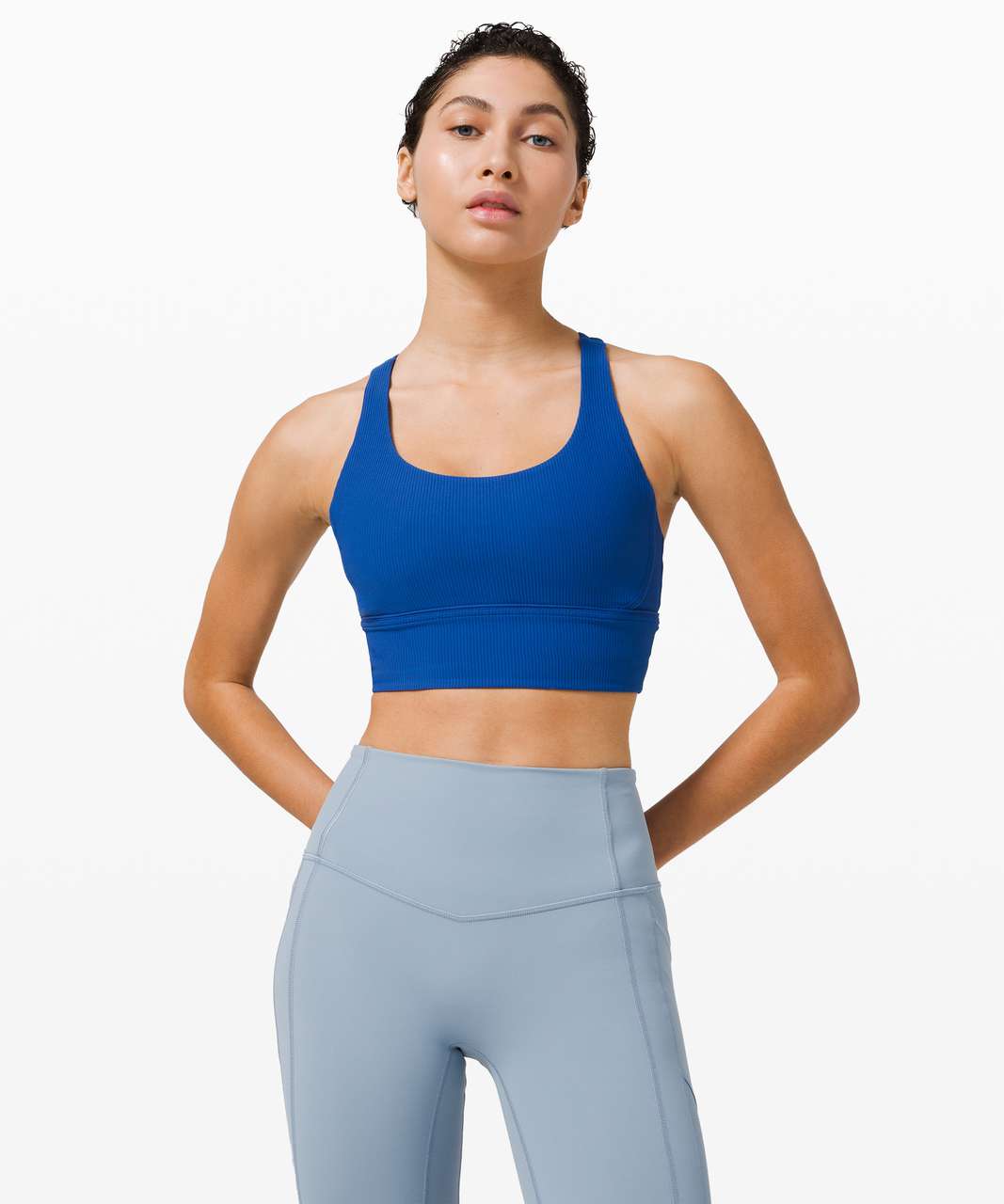 LULULEMON ENERGY BRA *Long Line Blue Glow 10 $44.00 - PicClick