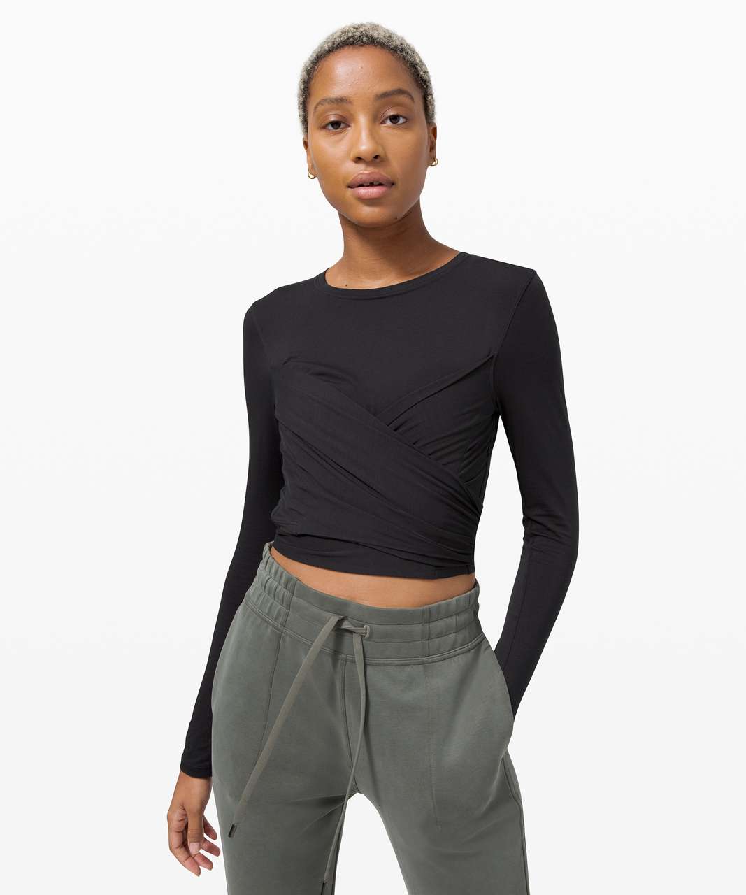 Lululemon Heavyweight Cotton Cropped 3/4 Sleeve Shirt - Black - lulu  fanatics