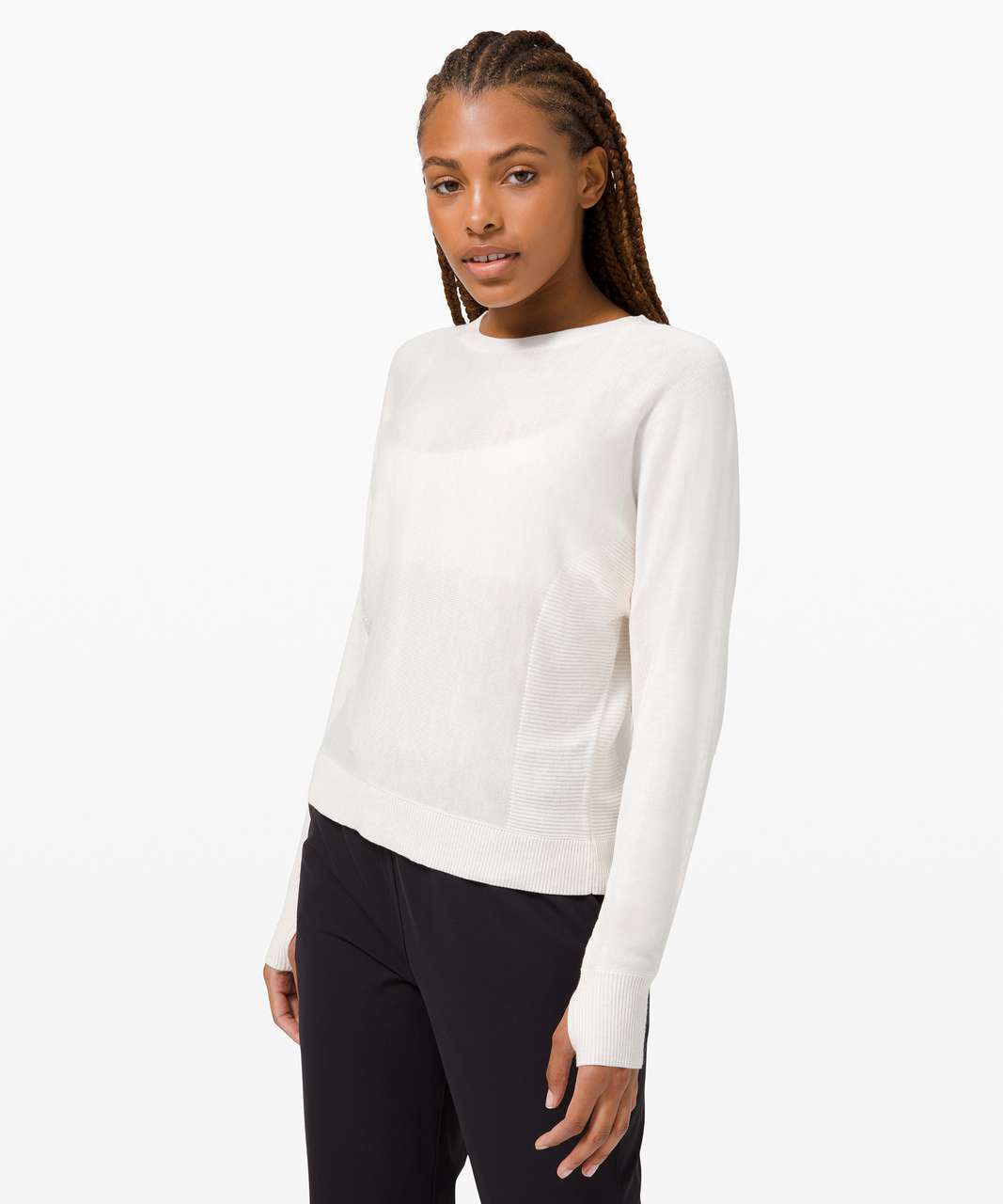 Lululemon Cashlu Knit Pullover - Heathered White Opal