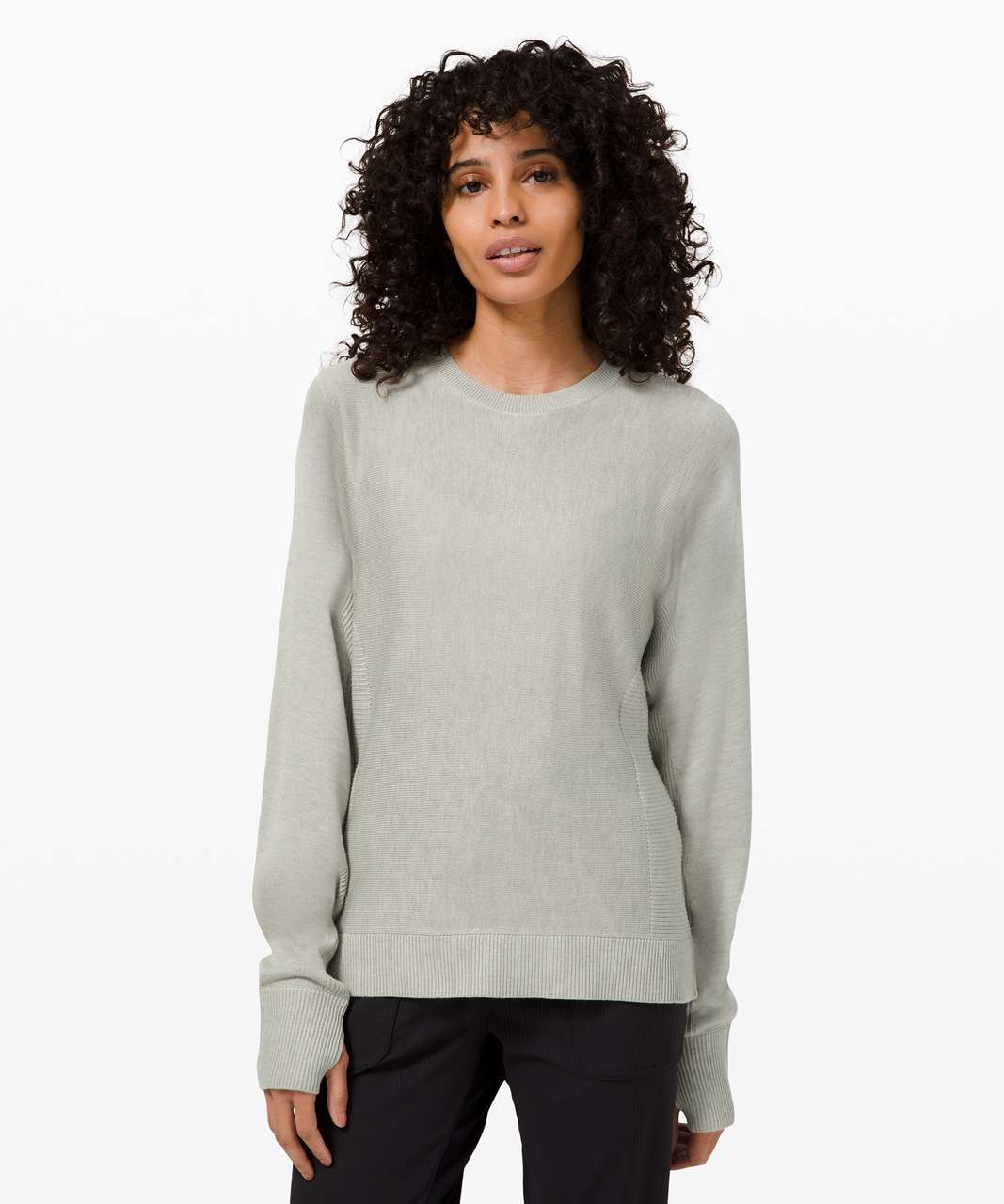 Lululemon Cashlu Knit Pullover - Heathered Green Fern - lulu fanatics