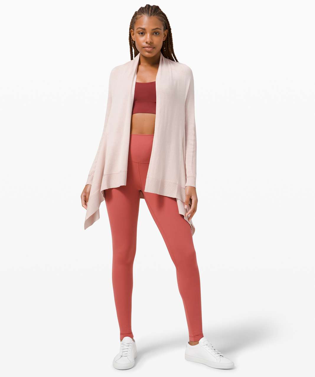 Lululemon Boxy Cotton-Blend Knit Wrap - Heathered Twilight Rose - lulu  fanatics