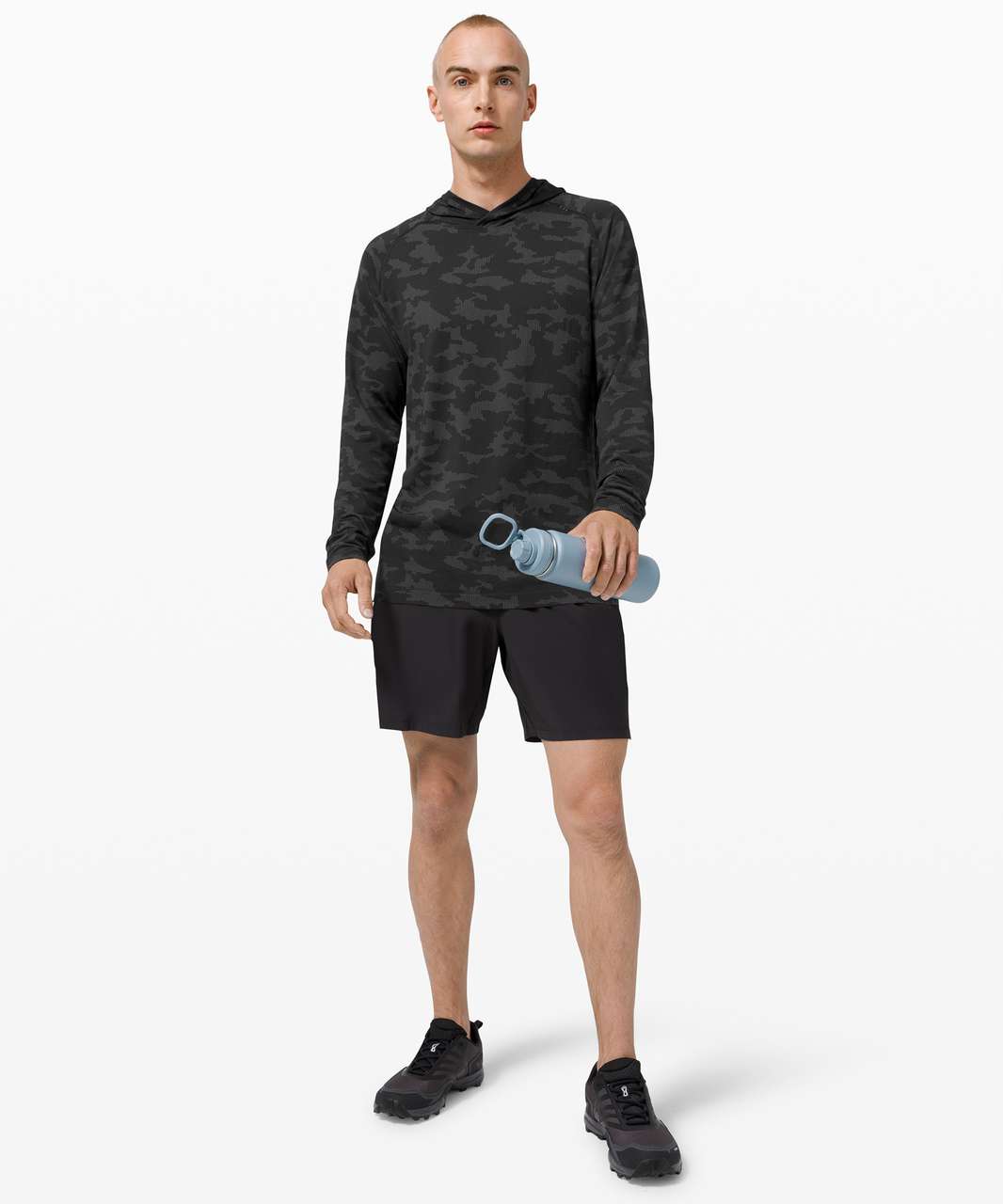 Lululemon Metal Vent Tech Hoodie 2.0 - Heritage Camo Asphalt Grey / Black