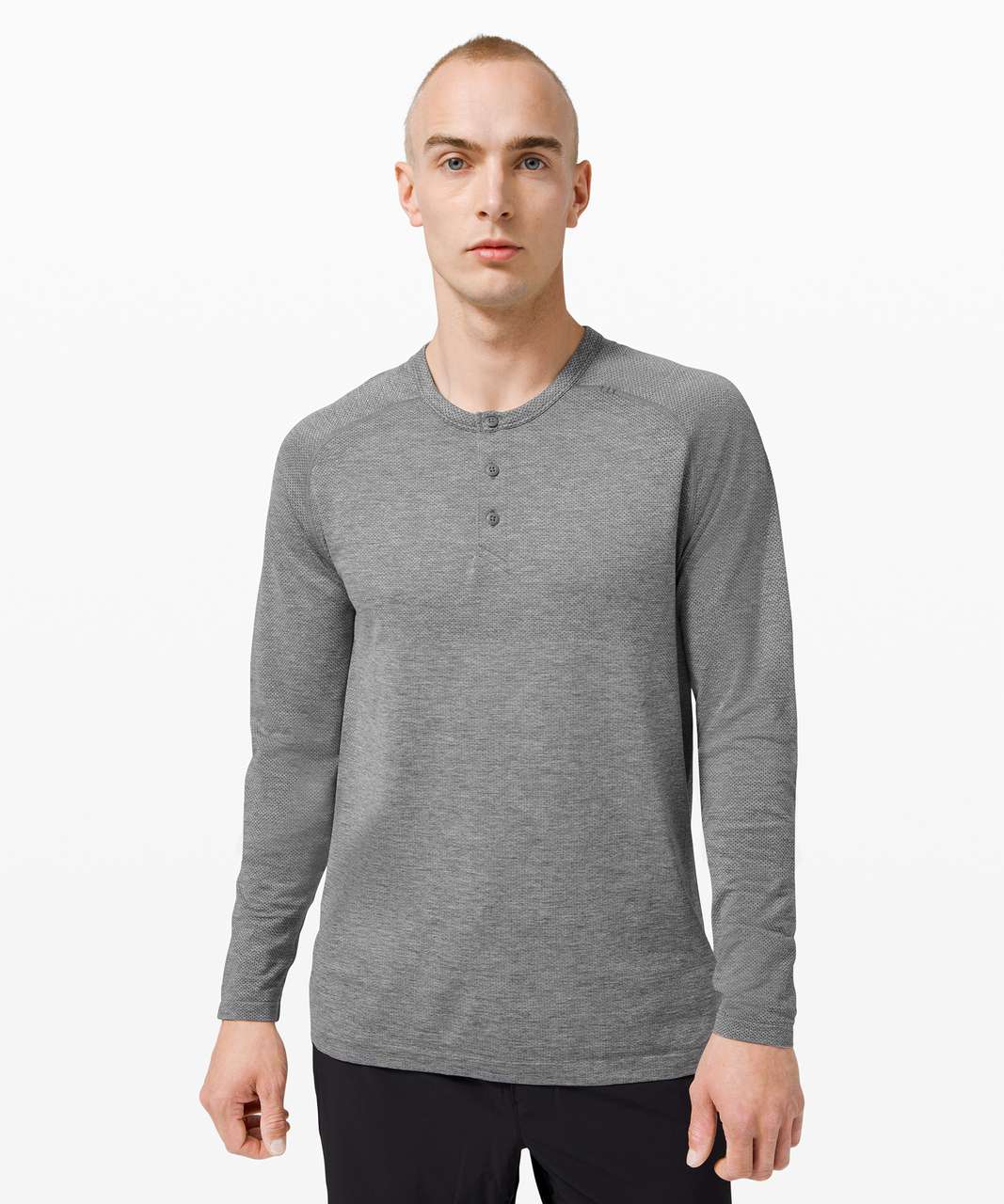 Lululemon Metal Vent Tech Long Sleeve Henley 2.0 - Slate / White