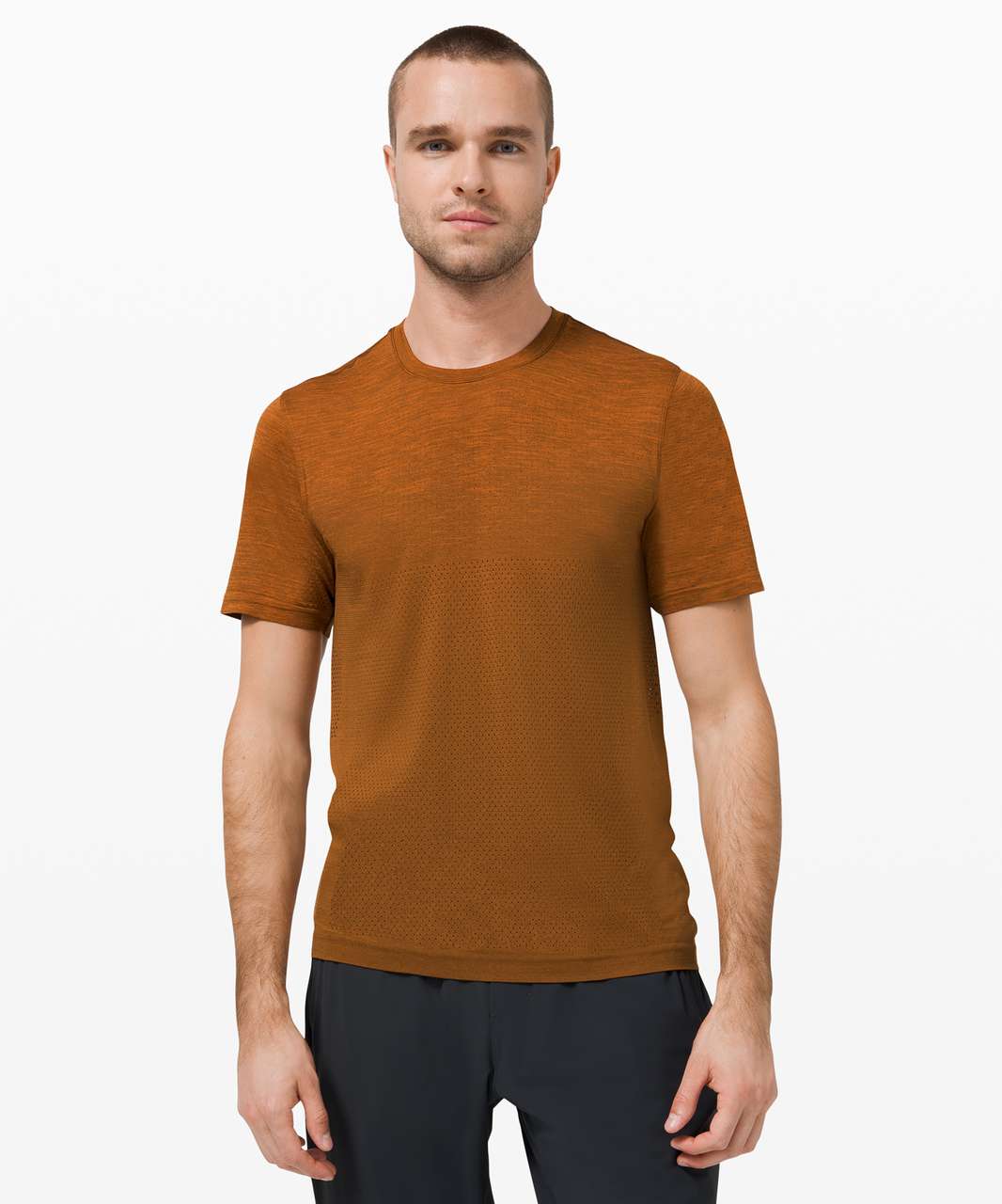 Lululemon Metal Vent Breathe Short Sleeve - Amber Orange / Burnt Caramel