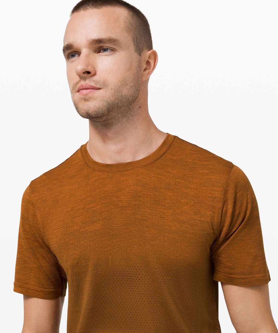 Lululemon Metal Vent Breathe Short Sleeve - Amber Orange / Burnt Caramel