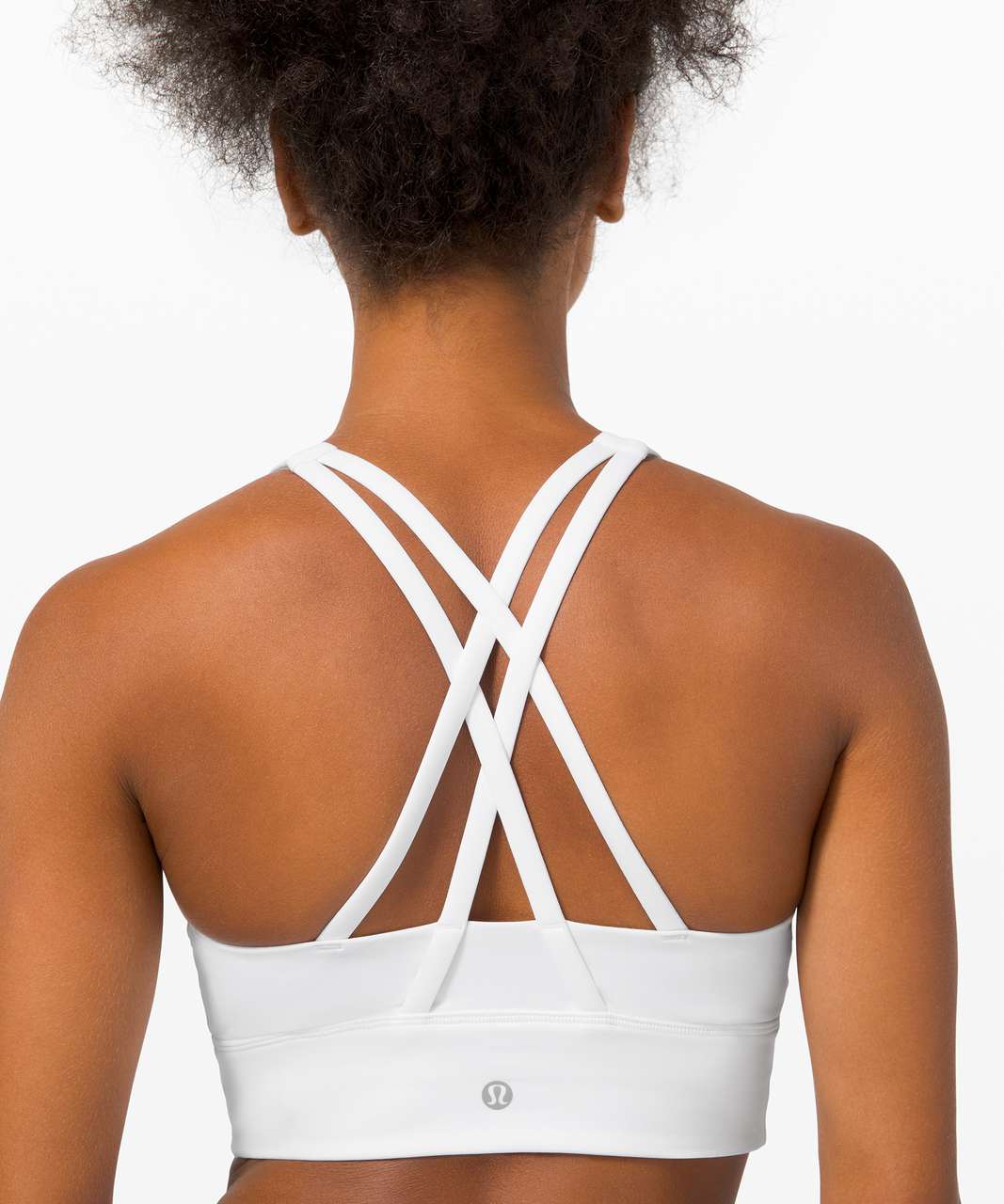 Lululemon Energy Bra High Neck Long Line *Medium Support, B–D Cup - White