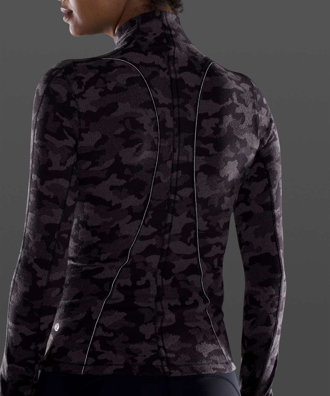 Lululemon Run Briskly 1/2 Zip - Heritage Camo Jacquard Black Lunar Rock