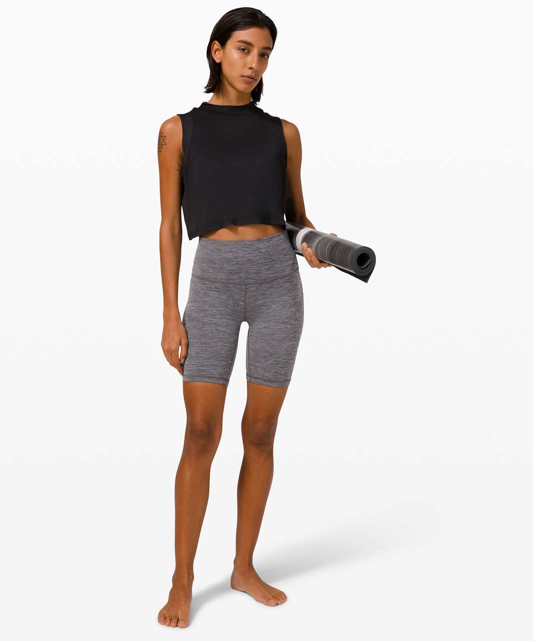 Lululemon Align Short 8 - Heathered Black - lulu fanatics