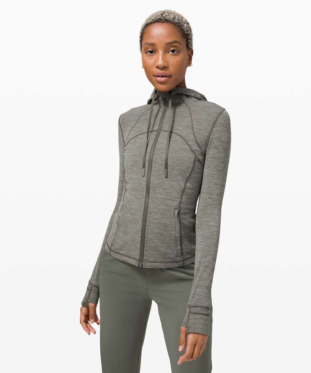 Lululemon Hooded Define Jacket *Nulu - Heathered Army Green - lulu fanatics