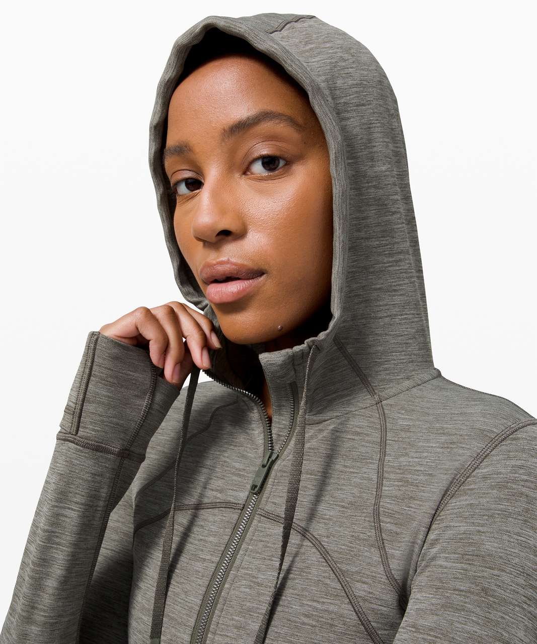 Lululemon Hooded Define Jacket *Nulu - Heathered Army Green - lulu fanatics