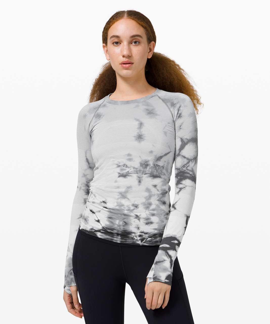 Lululemon Swiftly Tech Long Sleeve 2.0 *MultiDye - Shibori Stripe Graphite Grey