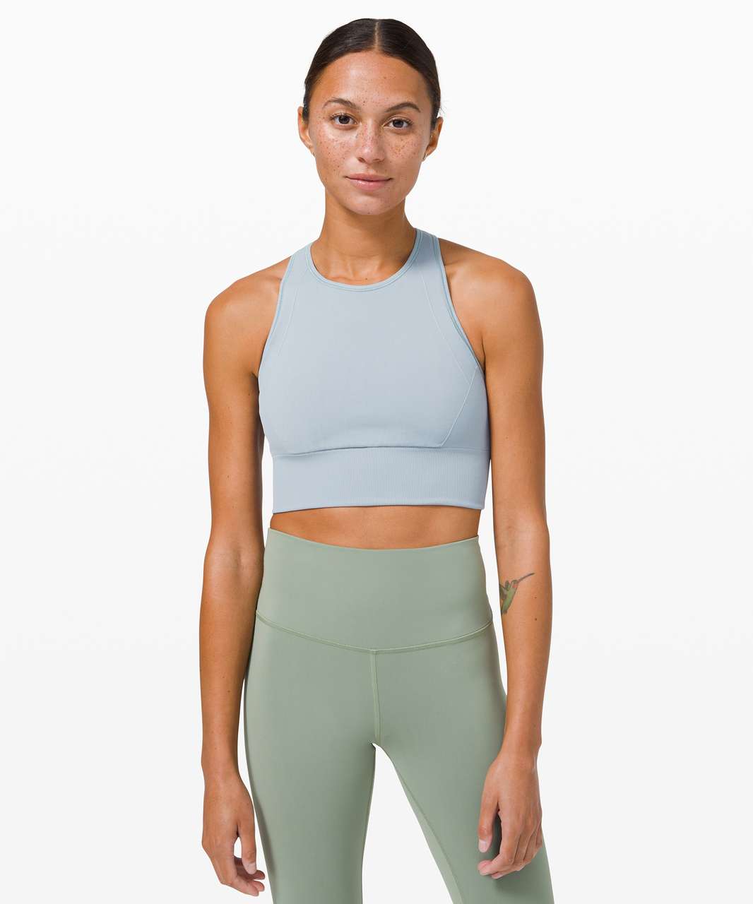 Lululemon $84 Ebb To Train Bra 6 Long Line High Neck Align Tank