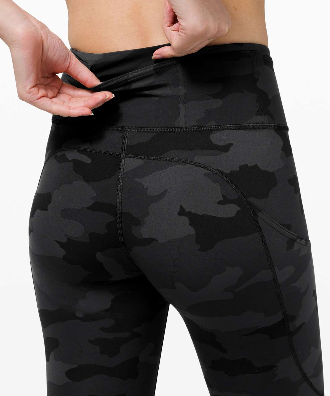 Lululemon Fast and Free High Rise Crop Heritage 365 Camo Crispin