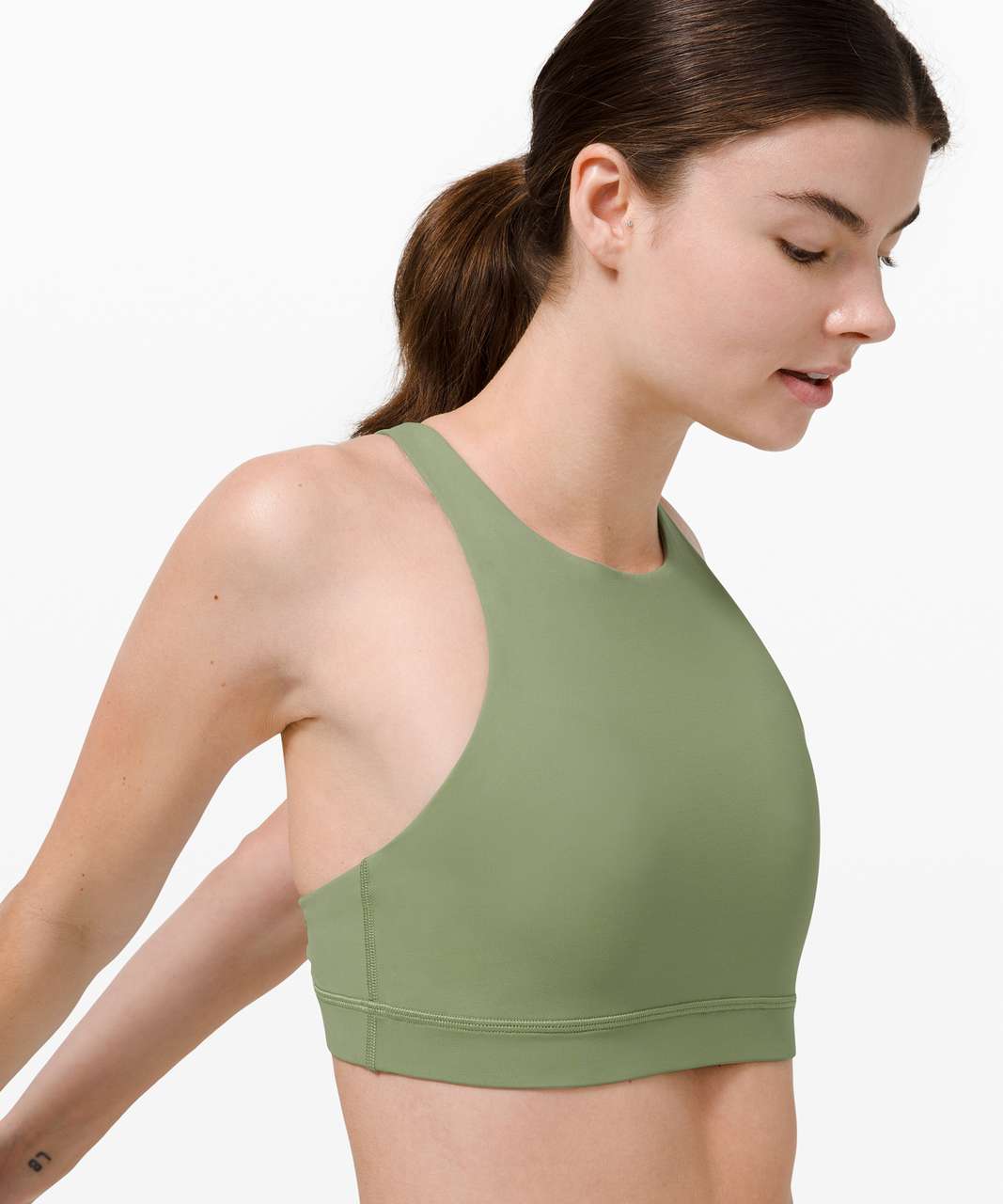 Detox Yoga Studios - New Lululemon High Neck Energy Bra in “Green