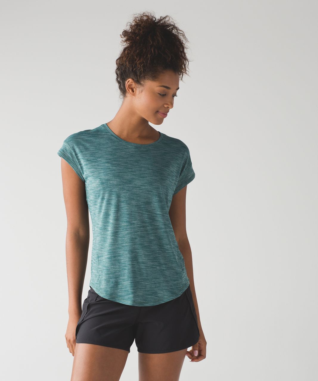 Lululemon Run Around Tee - Heathered Deep Green