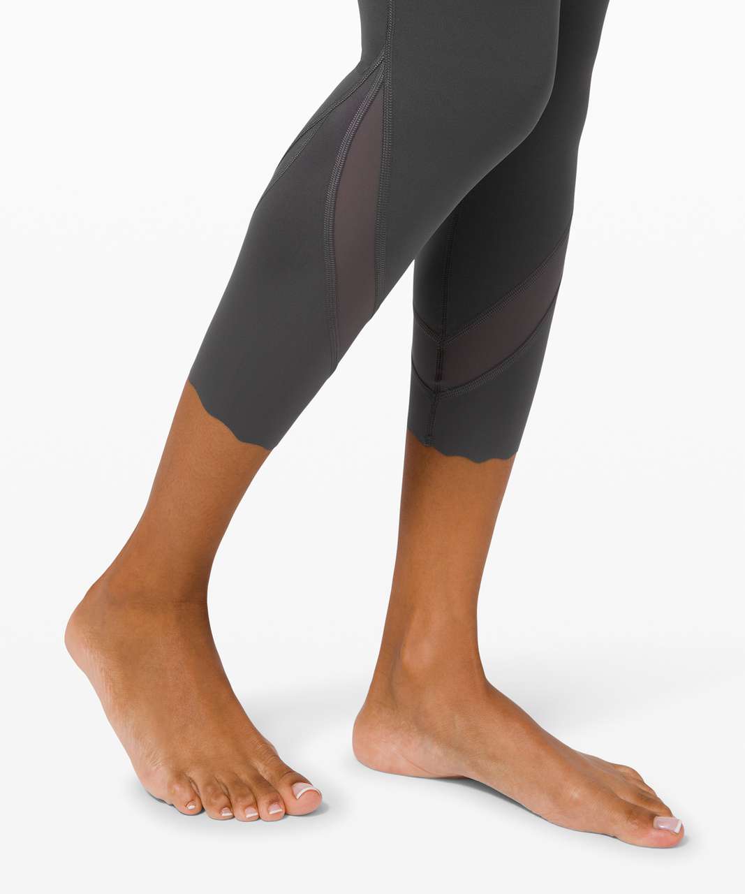 Lululemon Wunder Under Crop High-Rise *Roll Down Scallop Luxtreme 23" - Graphite Grey