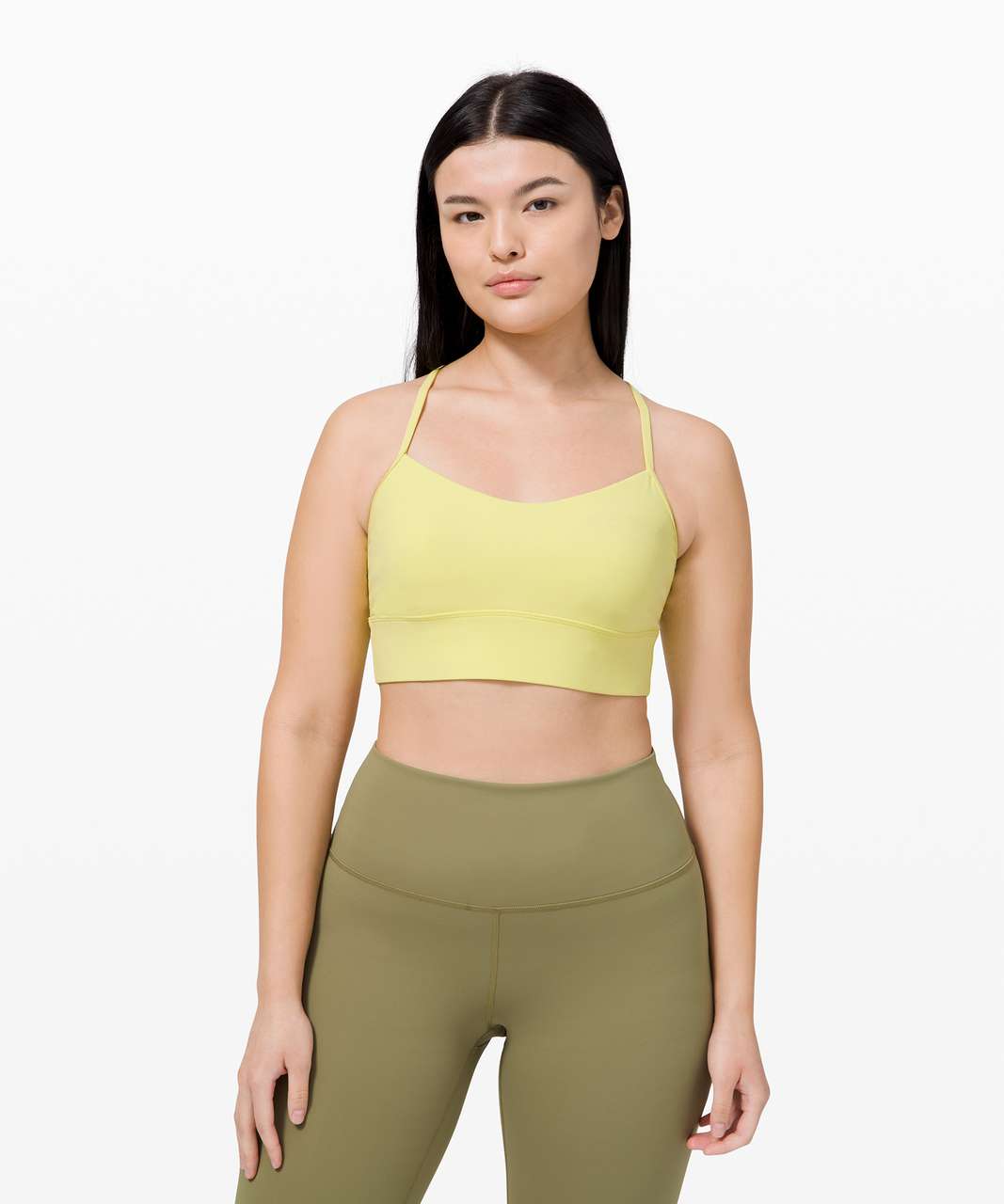 Lululemon Flow Y Bra Long Line Nulu *Light Support, B/C Cup - Lemon Vibe