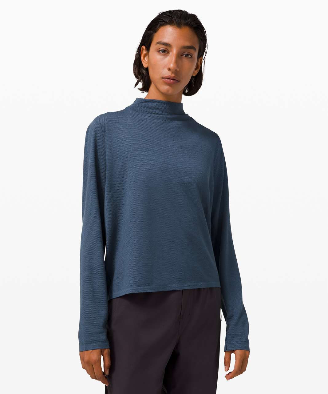 Lululemon Sarvada Mock Neck *lululemon lab - Iron Blue - lulu fanatics