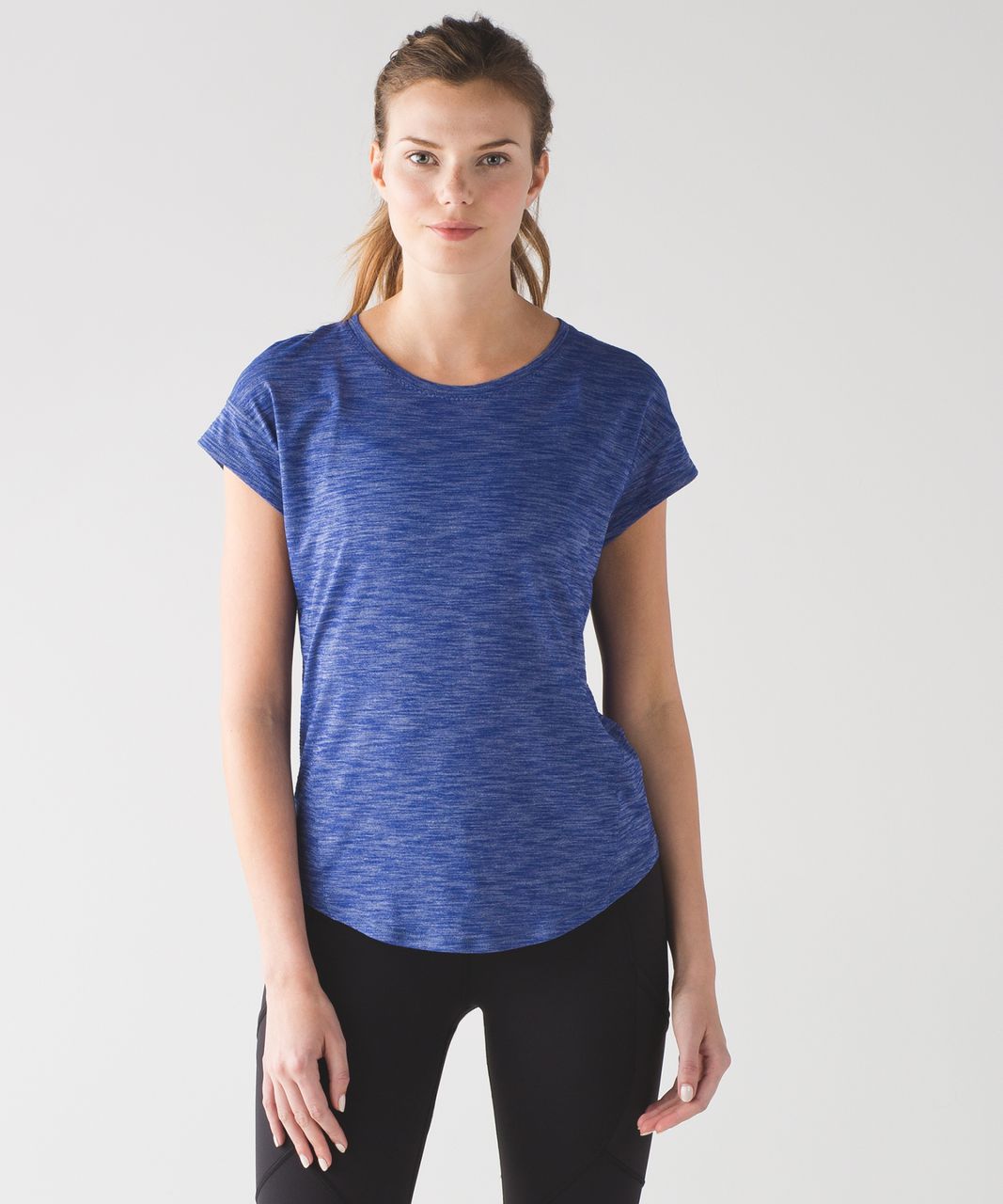 Lululemon Run Around Tee - Heathered Sapphire Blue