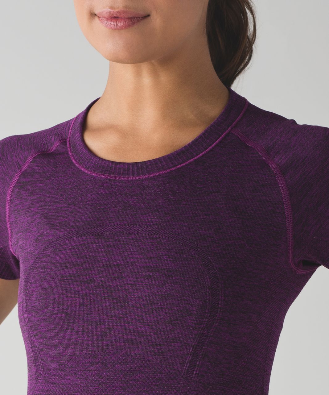 Lululemon Swiftly Tech Short Sleeve Crew - Black / Chilled Grape