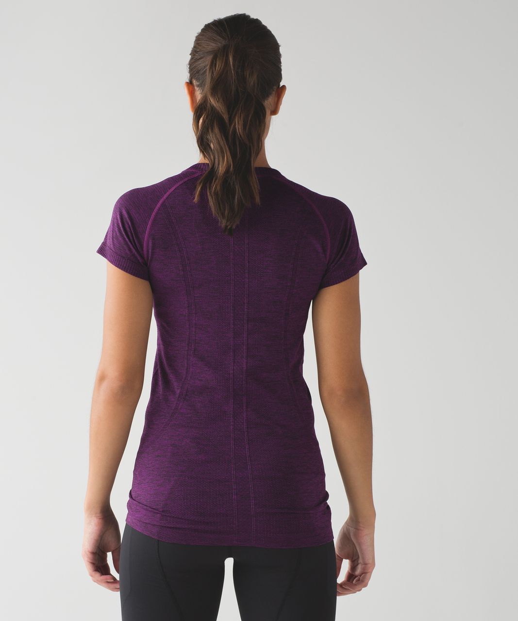 Lululemon Swiftly Tech Short Sleeve Crew - Black / Chilled Grape