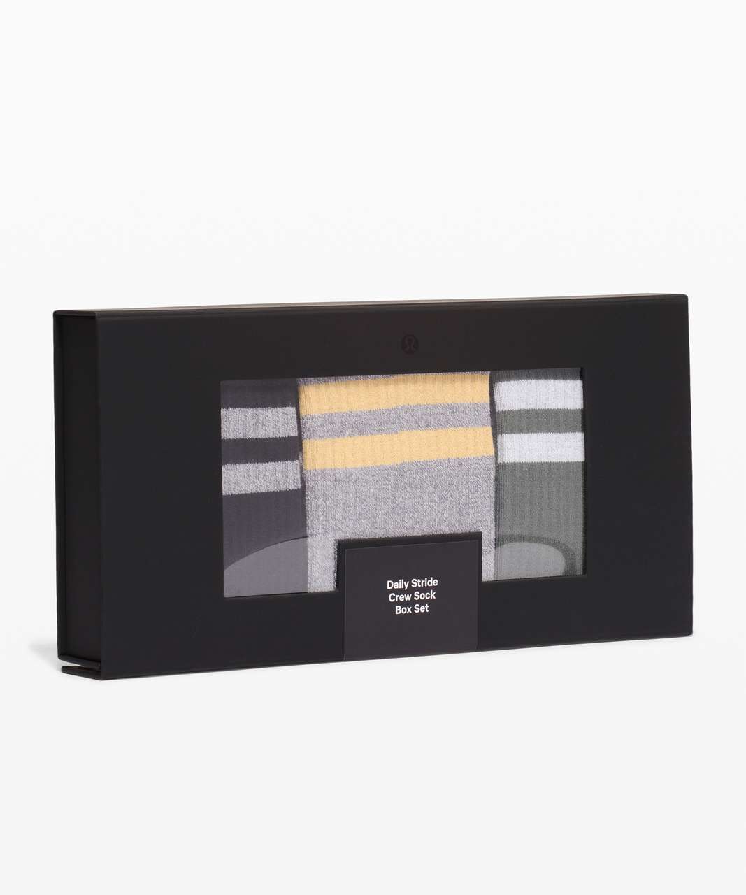 Lululemon Daily Stride Crew Sock Sport Stripe *3 Pack Boxed Set - Black / Vapor / Smoked Spruce