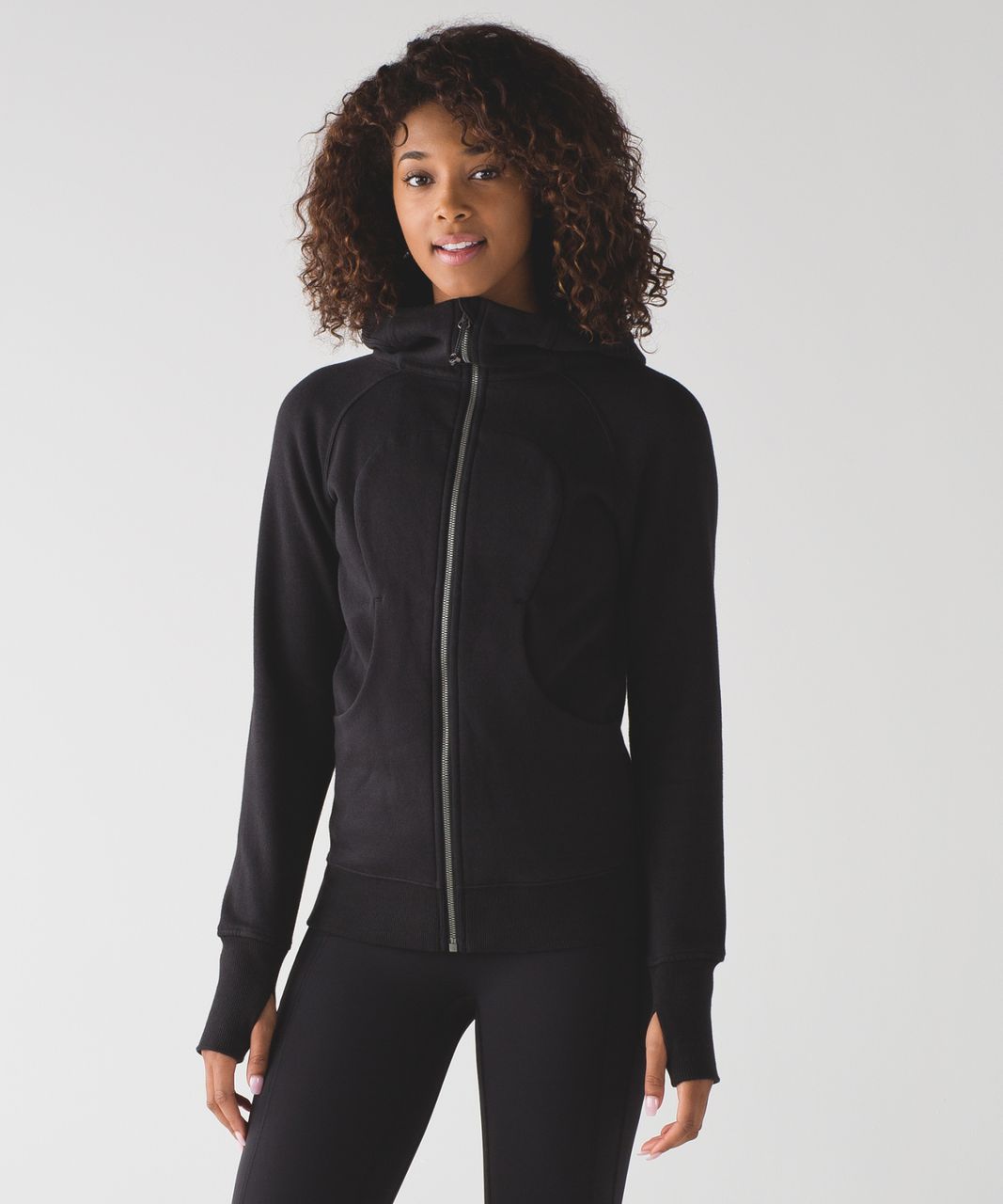 Lululemon Womens 6 Scuba Hoodie III Static Mist White Black Full Zip Thumb  Hole - $58 - From Gulfcoast