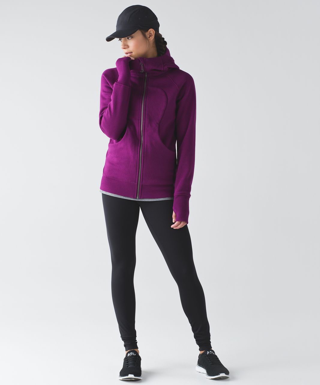 NWT Lululemon Scuba Hoodie III Heathered Marled Black Grape Blue Jacket -  Size 2