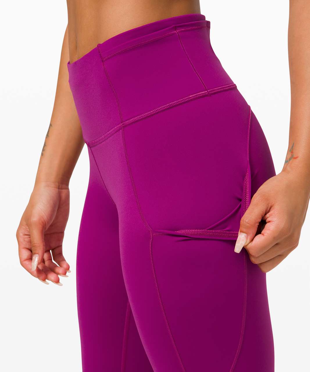 Lululemon Fast and Free High-Rise Crop II 23" *Non-Reflective - Deep Fuschia