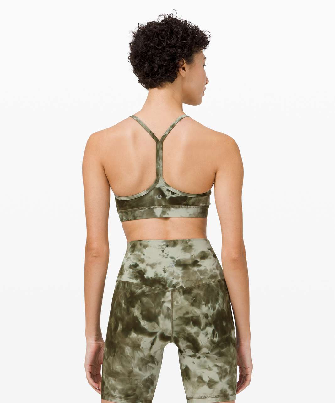 La Senza | Medium Army Green Sports Bra With Camouflage Mesh