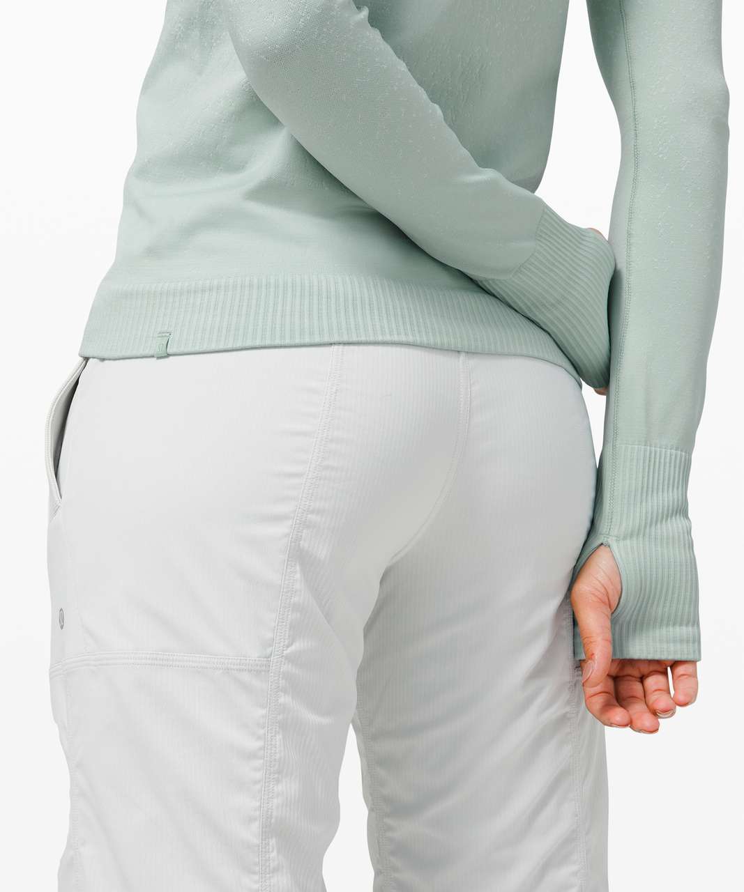 Lululemon Rest Less Pullover - Herringbone Fade Hazy Jade / Alpine White