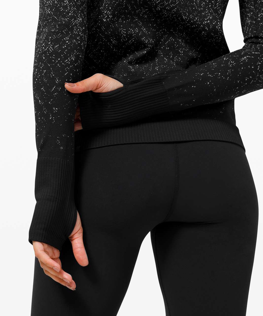 Lululemon Rest Less Pullover - Herringbone Fade Black / White