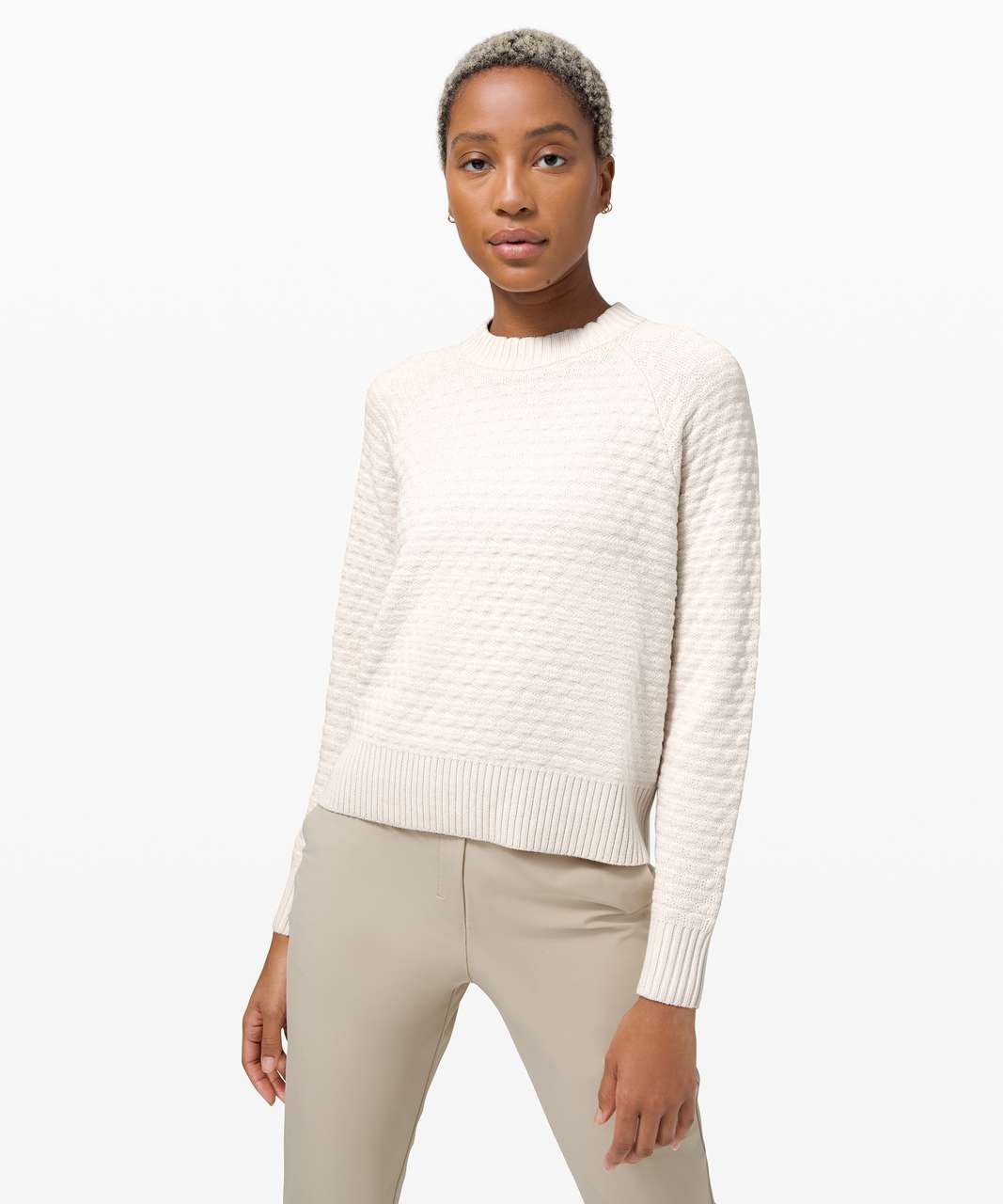 Lululemon Textured Crewneck Pullover - White Opal - lulu fanatics