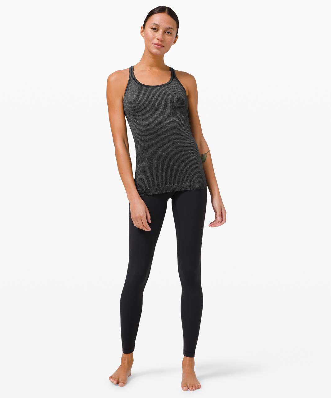 Lululemon Ebb to Street Racerback Bra *Shine - Black / Silver - lulu  fanatics