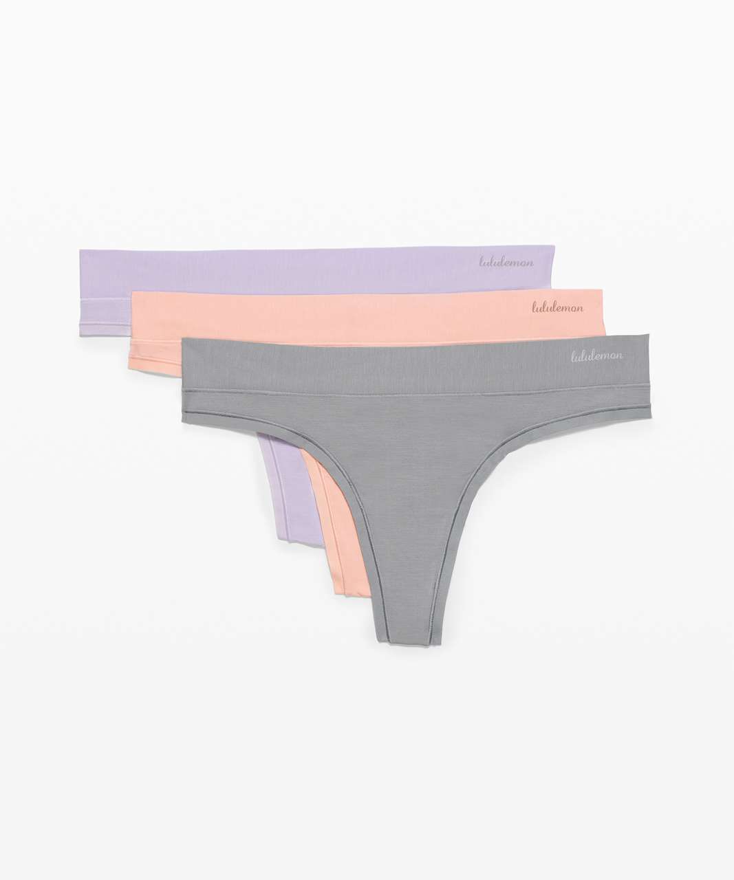 Lululemon Soft Breathable Thong *3 Pack - Lavender Dew / Pink Mist / Rhino Grey