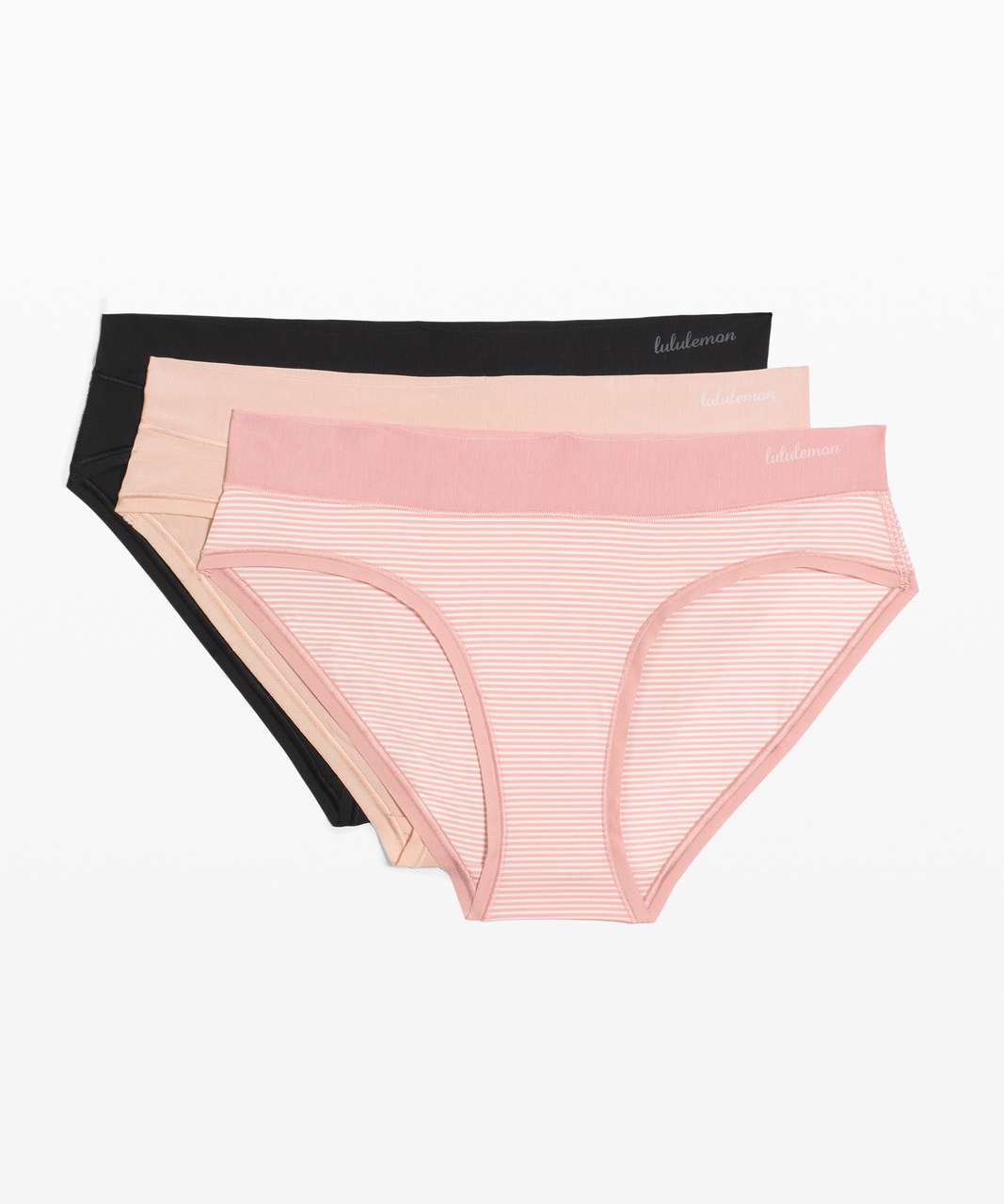Lululemon Soft Breathable Bikini *3 Pack - Black / Misty Shell / Pink Puff / Pink Puff