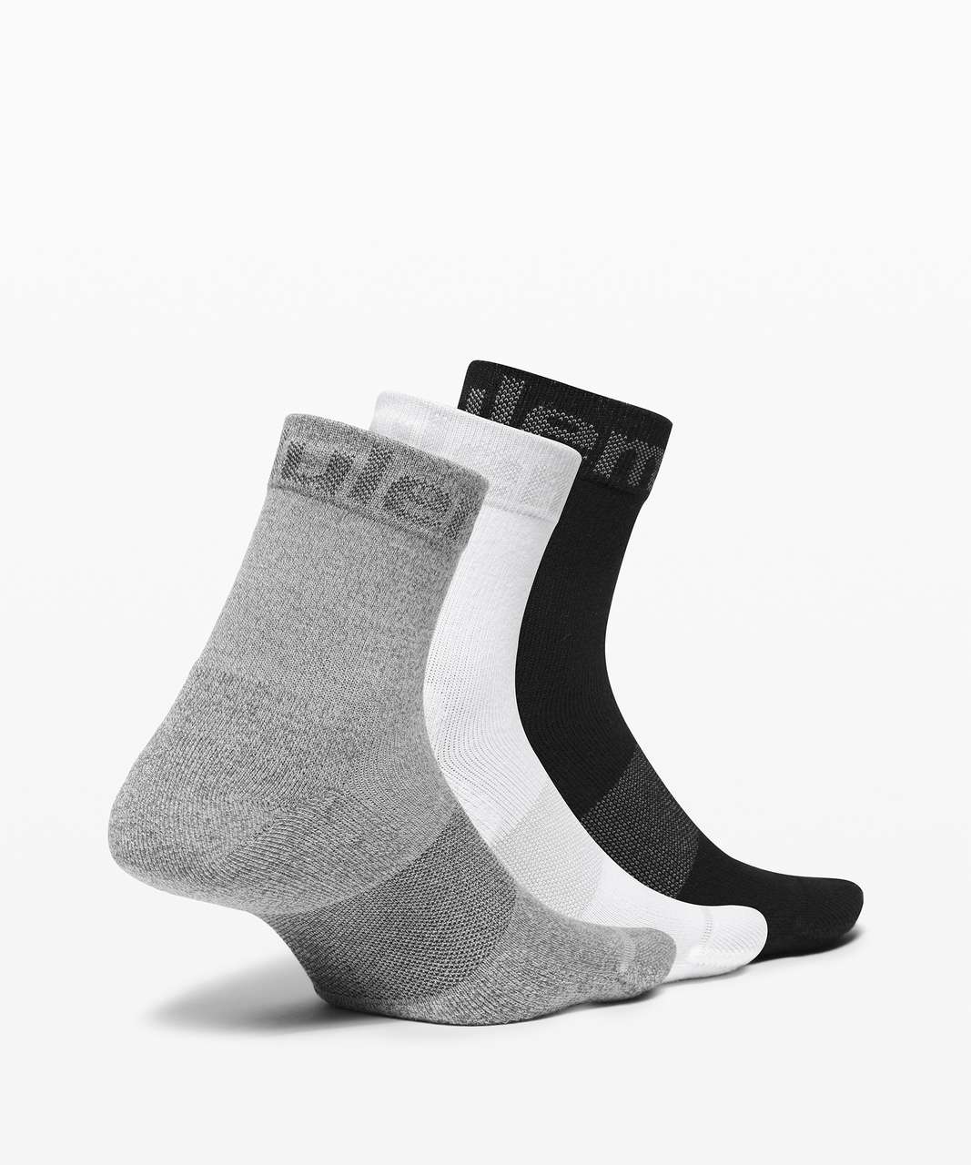 Lululemon Daily Stride Mid Crew Sock *3 Pack - Black / White / Vapor