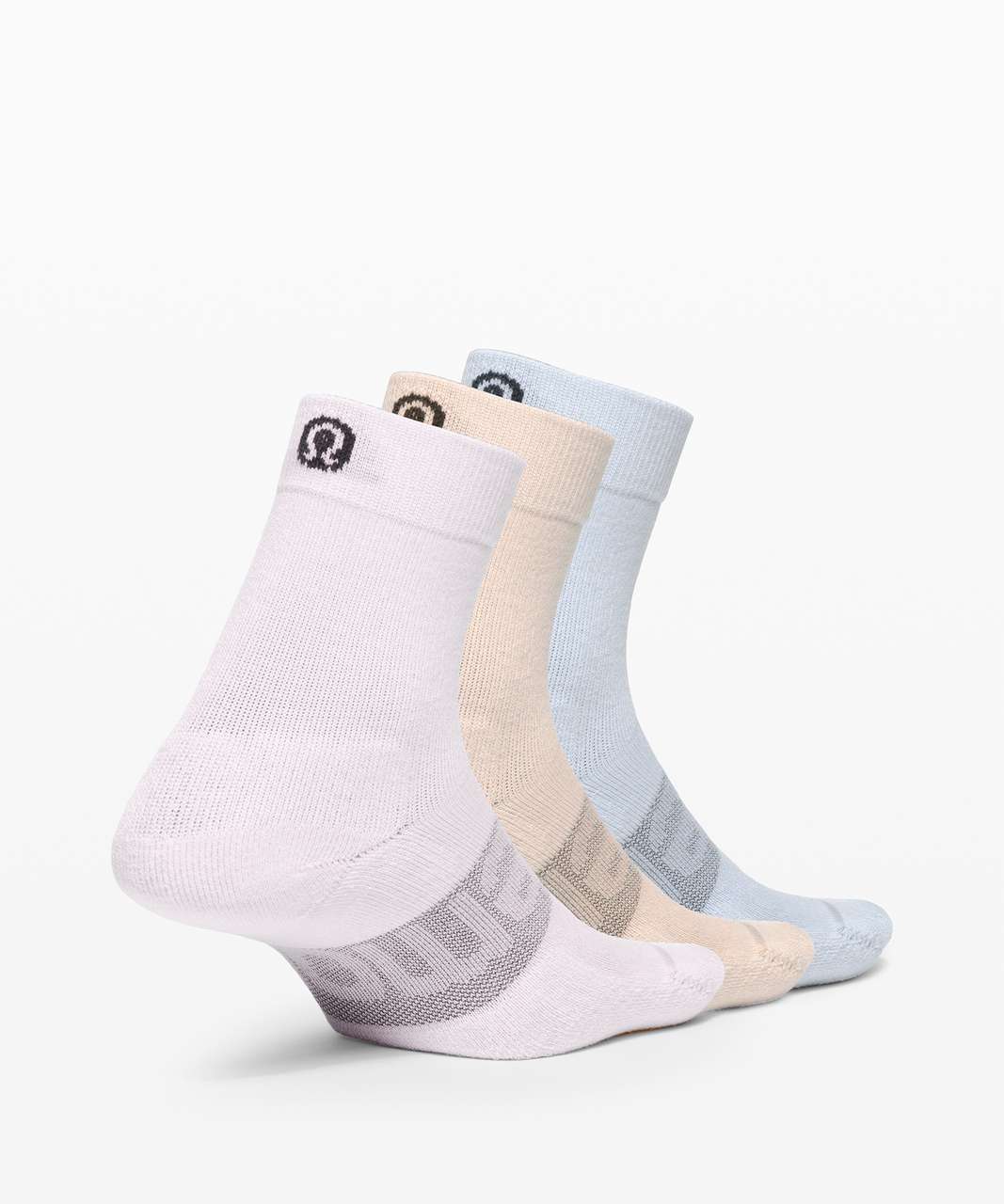 Lululemon Daily Stride Mid Crew Sock *3 Pack - Feather Pink / Chambray / Gold Buff