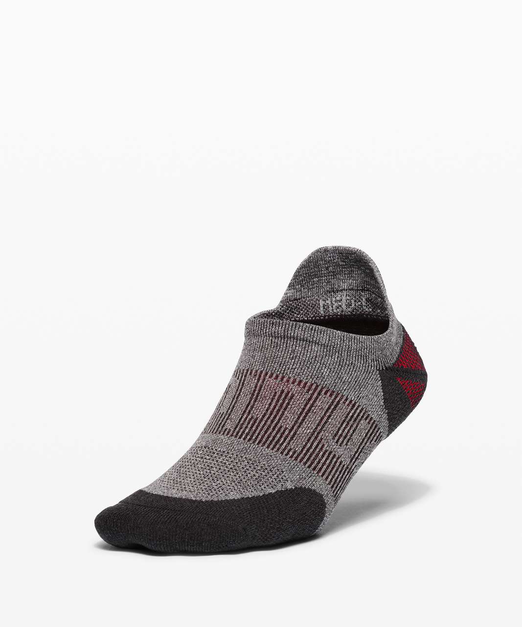 Lululemon Power Stride Tab Sock *Anti-Stink - Graphite Grey / Lulu Red