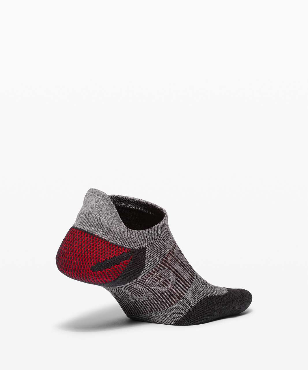 Lululemon Power Stride Tab Sock *Anti-Stink - Graphite Grey / Lulu Red