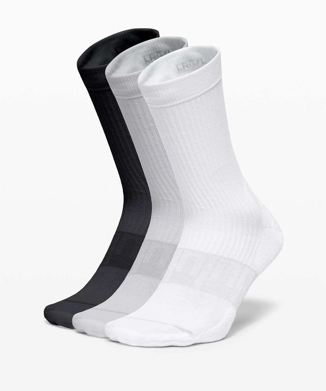 Lululemon Daily Stride Crew Sock *3 Pack - White / Heather Grey / Black  (First Release) - lulu fanatics