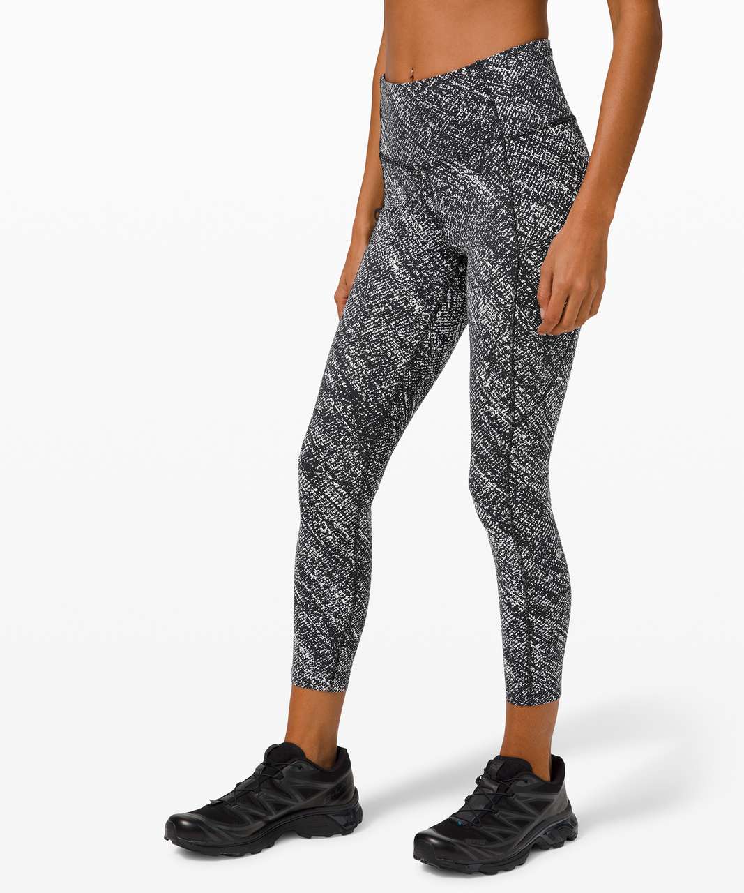 Lululemon InStill High-Rise Crop 23 - Lino Slide Alpine White Black - lulu  fanatics