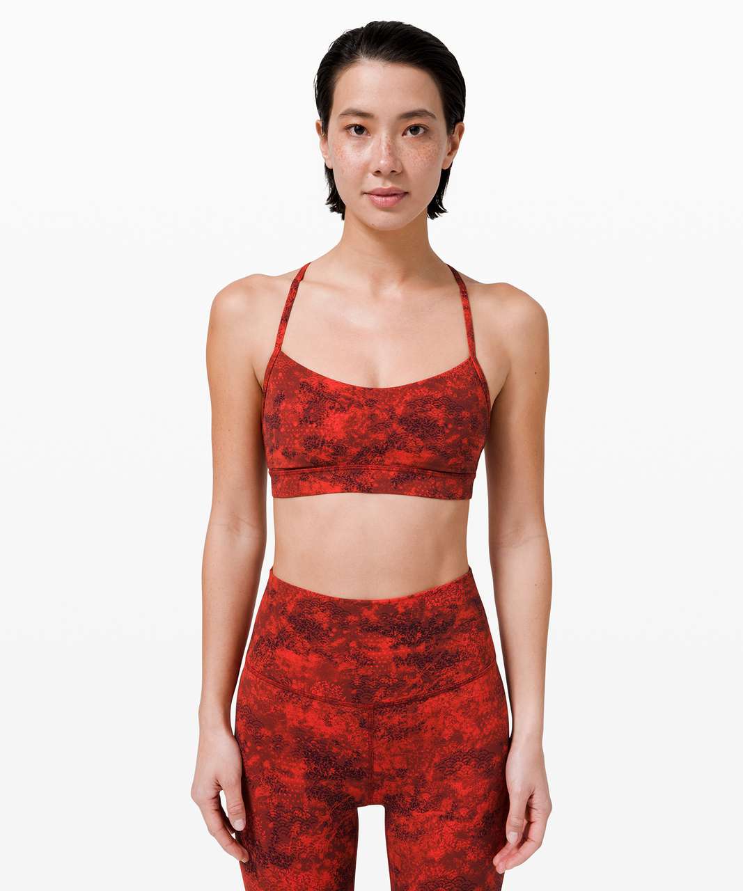 Lululemon Flow Y Bra Nulu™ *Light Support, A–C Cups *Lunar New Year - Intricate Oasis Love Red Multi