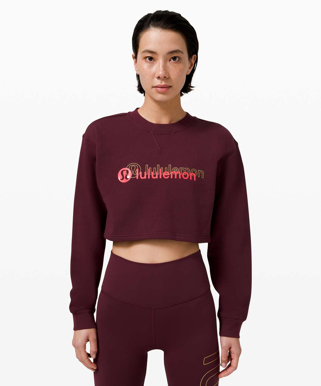 Lululemon All Yours Cropped Crew *Lunar New Year - Love Red - lulu fanatics